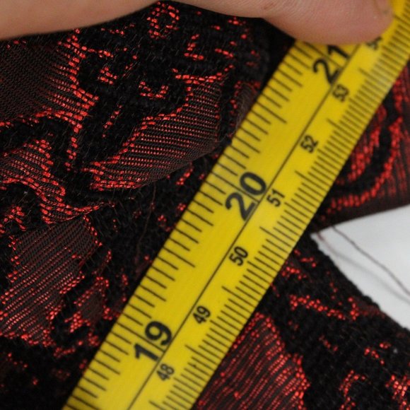 Vintage CASS Jacket Womens Red Knit Button Front Abstract Pattern Large 80s Rare - Picture 9 of 10